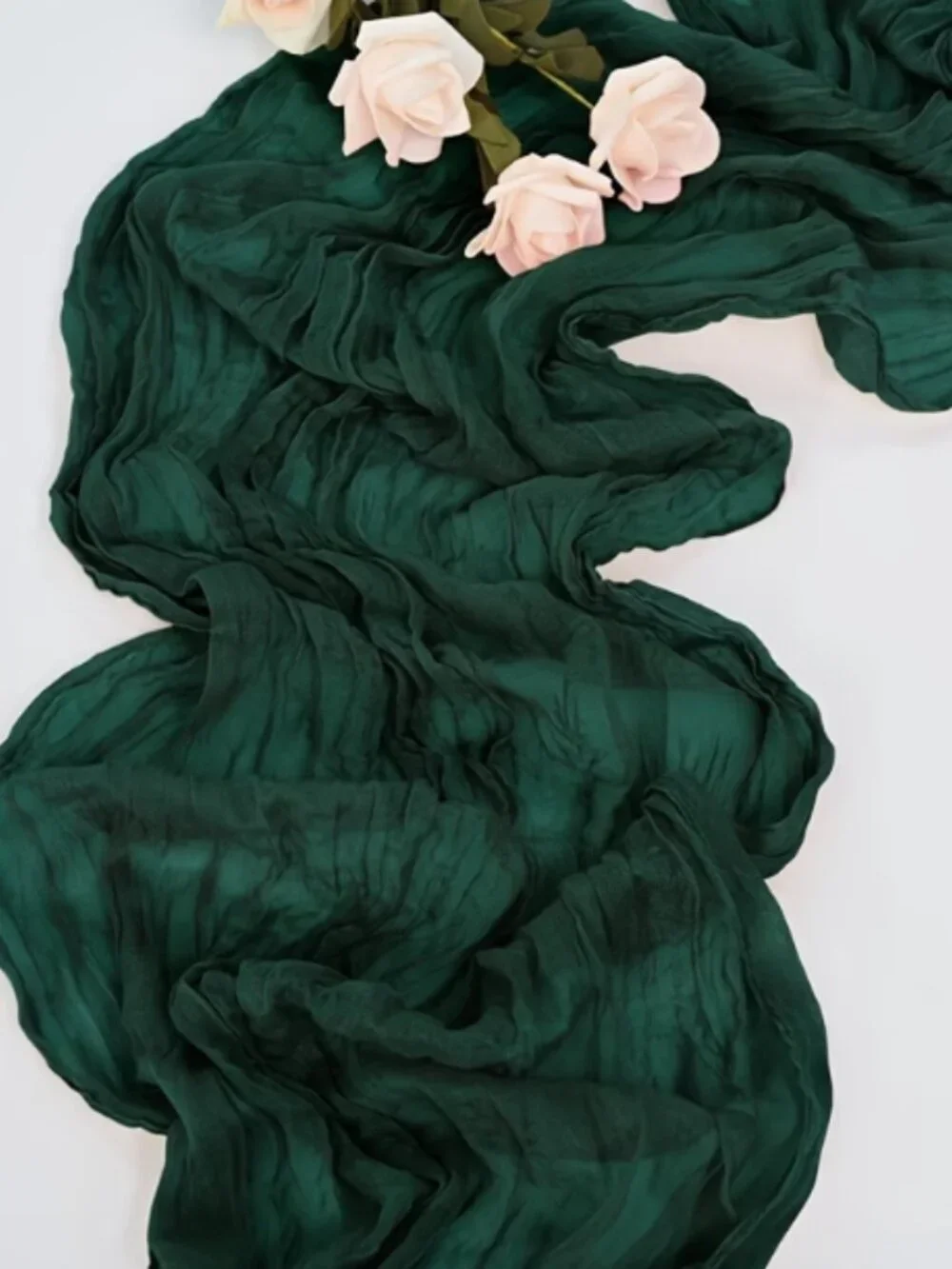Dark Green Cheese Cloth Tablecloth for Events and Weddings! 35x120 Inch | 12 pk